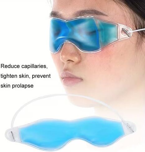 Reusable Gel Eye Mask for Hot/Cold Therapy – Cooling Eye Mask for Sleep, Dark Circle Relief, and Puffy Eyes – Soft, Adjustable, Fragrance-Free, No Batteries, Ideal for Relaxation and Restful Sleep in Saudi Arabia