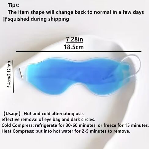 Reusable Gel Eye Mask for Hot/Cold Therapy – Cooling Eye Mask for Sleep, Dark Circle Relief, and Puffy Eyes – Soft, Adjustable, Fragrance-Free, No Batteries, Ideal for Relaxation and Restful Sleep in Saudi Arabia