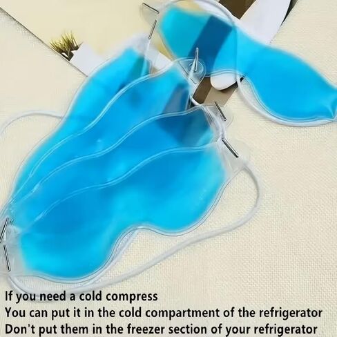 Reusable Gel Eye Mask for Hot/Cold Therapy – Cooling Eye Mask for Sleep, Dark Circle Relief, and Puffy Eyes – Soft, Adjustable, Fragrance-Free, No Batteries, Ideal for Relaxation and Restful Sleep in Saudi Arabia