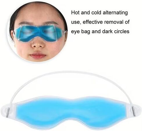 Reusable Gel Eye Mask for Hot/Cold Therapy – Cooling Eye Mask for Sleep, Dark Circle Relief, and Puffy Eyes – Soft, Adjustable, Fragrance-Free, No Batteries, Ideal for Relaxation and Restful Sleep in Saudi Arabia