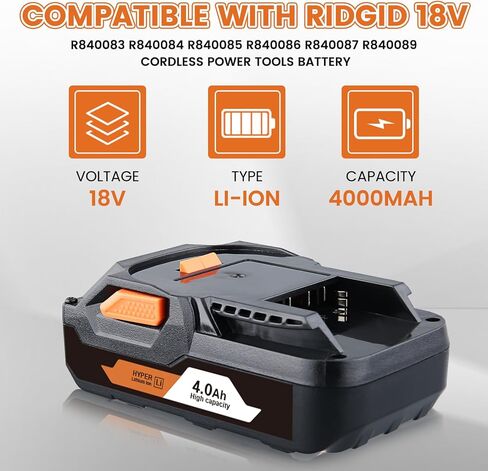 العبارات 2 حزم 4000mAh 18v R840085 استبدال بطارية الليثيوم لأدوات Ridgid 18V بطارية متوافقة مع Ridgid R840087 R840083 R840085 R840086 أدوات الحفر اللاسلكية in Kuwait