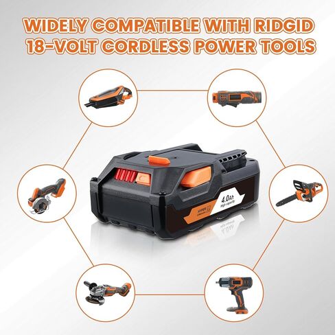 العبارات 2 حزم 4000mAh 18v R840085 استبدال بطارية الليثيوم لأدوات Ridgid 18V بطارية متوافقة مع Ridgid R840087 R840083 R840085 R840086 أدوات الحفر اللاسلكية in Kuwait