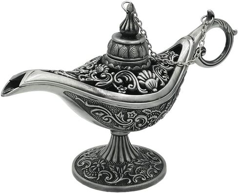 Vintage Legend Aladdin Magic Genie Lamp - Metal Carved Wishing Light for Home Wedding Party Tabletop Decoration Delicate Gift,Medium Bronze in Saudi Arabia