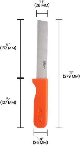 سكين حصاد المحاصيل من Zenport K116، إنتاج، شفرة من الفولاذ المقاوم للصدأ مقاس 6 بوصات، برتقالي in Kuwait