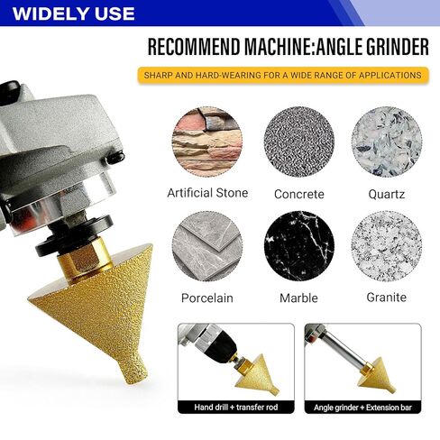 LOZLIN 2" Diamond Beveling & Reaming Wheel with 5/8-11 Arbor - Multi-Purpose Grinding Disc for Porcelain Marble Tile Chamfering Polishing Hole Enlargement in Saudi Arabia