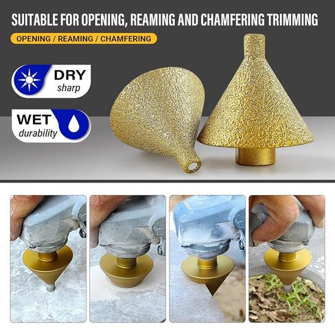 LOZLIN 2" Diamond Beveling & Reaming Wheel with 5/8-11 Arbor - Multi-Purpose Grinding Disc for Porcelain Marble Tile Chamfering Polishing Hole Enlargement in Saudi Arabia
