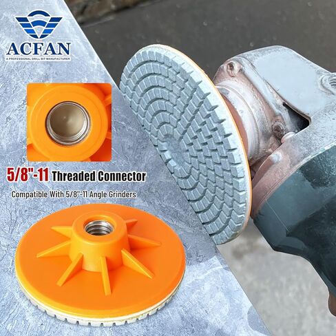 4" Diamond Polishing Pads for Angle Grinder 5/8"-11 UNC, Concrete & Stone Polishing Pads for Granite, Marble, Tile, Quartz, Glass, Ceramic - Wet/Dry Use Diamond Sanding & Edge Trimming Discs in Saudi Arabia