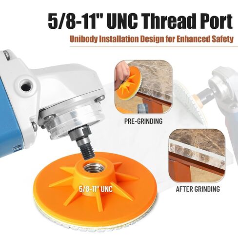4" Diamond Polishing Pads for Angle Grinder 5/8"-11 UNC, Concrete & Stone Polishing Pads for Granite, Marble, Tile, Quartz, Glass, Ceramic - Wet/Dry Use Diamond Sanding & Edge Trimming Discs in Saudi Arabia