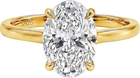 Dulin 1ct/2ct/3ct Oval Cut Cubic Zirconia Engagement Ring for Women 14K Gold Plated Wedding Anniversary Promise Band Gift for Her in Saudi Arabia