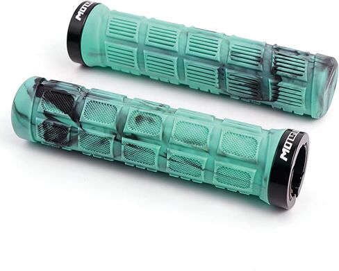 Mountain Bike Grips with Single Lock for Handlebar, MTB Grips for BMX, E-Bike, Scooter, Beach Cruiser & Most Adult Bicycle Handlebar, Anti-Slip & Comfortable(Cyan-Black Camo) in Saudi Arabia