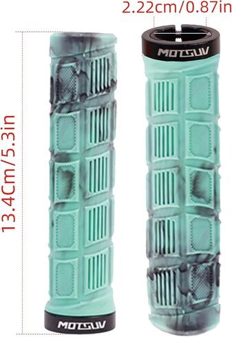 Mountain Bike Grips with Single Lock for Handlebar, MTB Grips for BMX, E-Bike, Scooter, Beach Cruiser & Most Adult Bicycle Handlebar, Anti-Slip & Comfortable(Cyan-Black Camo) in Saudi Arabia