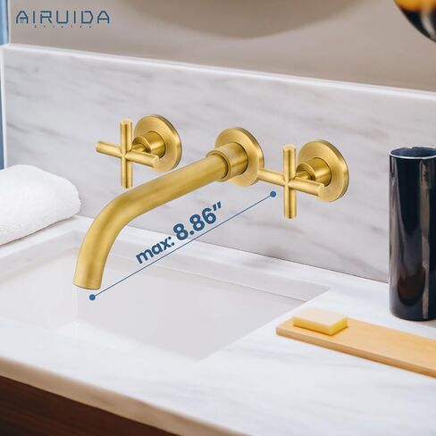 Airuida الصلبة النحاس الصلب على نطاق واسع الحمام صنبور الحمام مع 360 دوار صنبور الجدار مثبتة الحائط المرحاض الحنفيات الخلاط الصنبور مع خشنة في الصمام ومقابض مزدوجة المقابض العتيقة العتيقة in Kuwait
