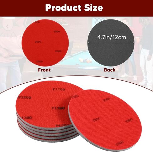 6Pcs Bowling Ball Sanding Pads, Bowling Ball Resurfacing Kit - Grit 800 1200 1500 2000 2500 3000,Bowlings Sanding Pads Polishing Cleaning Pad in Saudi Arabia