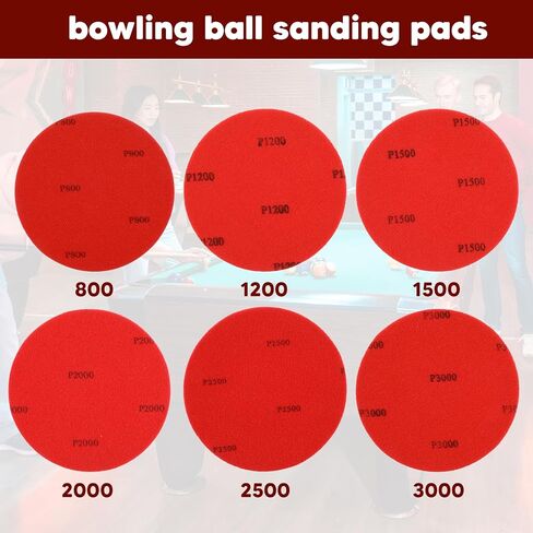 6Pcs Bowling Ball Sanding Pads, Bowling Ball Resurfacing Kit - Grit 800 1200 1500 2000 2500 3000,Bowlings Sanding Pads Polishing Cleaning Pad in Saudi Arabia