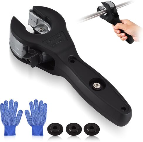 قاطع أنابيب السقاطة من الجيل الثالث في مساحة ضيقة، قاطعات أنابيب ممتازة (1/4 بوصة إلى 1-1/8 بوصة) للنحاس والنحاس والألومنيوم، إجمالي 3 شارات فولاذية (2 على القاطع، 1 في الحقيبة)، زوج واحد من القفازات المضادة للانزلاق in Kuwait