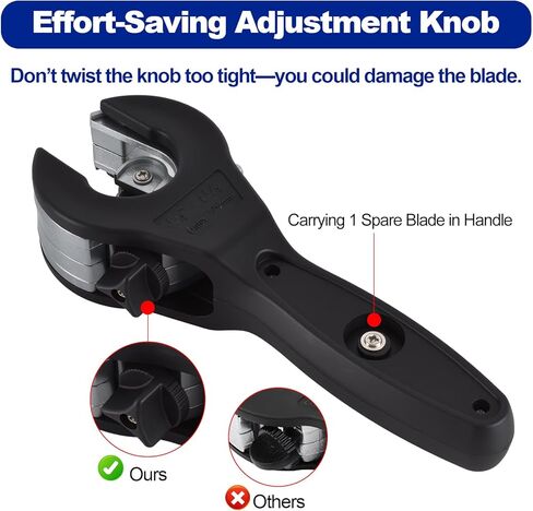 قاطع أنابيب السقاطة من الجيل الثالث في مساحة ضيقة، قاطعات أنابيب ممتازة (1/4 بوصة إلى 1-1/8 بوصة) للنحاس والنحاس والألومنيوم، إجمالي 3 شارات فولاذية (2 على القاطع، 1 في الحقيبة)، زوج واحد من القفازات المضادة للانزلاق in Kuwait