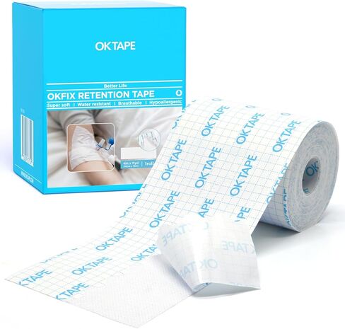 شريط طبي OK TAPE للعناية بالجروح، شريط جراحي لاحتجاز الملابس، مقاس 4 بوصات × 11 ياردة، يؤمن الشاش والضمادات والأجهزة الطبية، خالي من اللاتكس، لطيف على البشرة الحساسة (عبوة واحدة) in Saudi Arabia