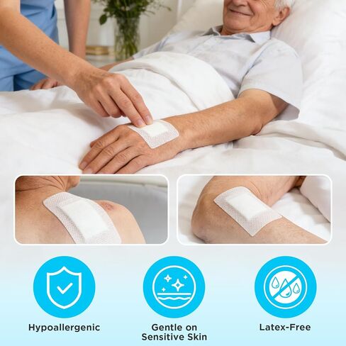 شريط طبي OK TAPE للعناية بالجروح، شريط جراحي لاحتجاز الملابس، مقاس 4 بوصات × 11 ياردة، يؤمن الشاش والضمادات والأجهزة الطبية، خالي من اللاتكس، لطيف على البشرة الحساسة (عبوة واحدة) in Saudi Arabia