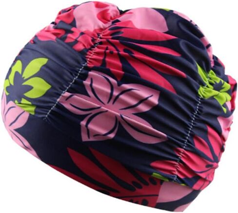 Pleated Swimming Cap Long Hair Swim Cap Bathing Cap, Non-Waterproof in Saudi Arabia