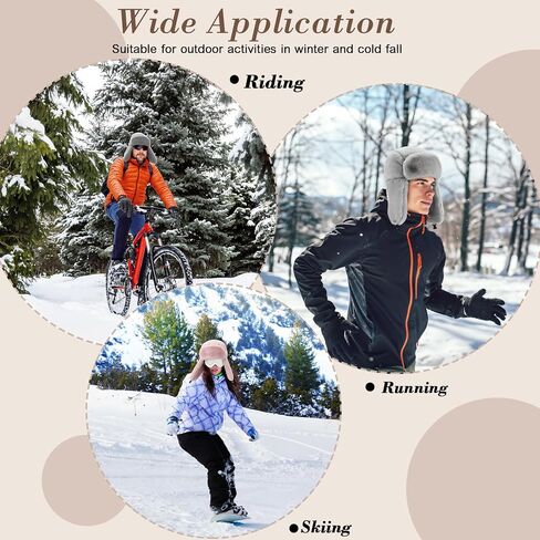 Geyoga 2 Pack Plush Ushanka Hat Unisex Foldable Earflap Trapper Hats for Winter Warmth, Skiing, Travel and Outdoor Activities in Saudi Arabia