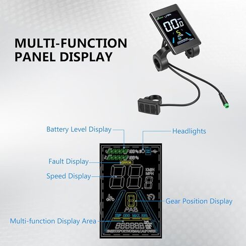 شاشة LCD للدراجة الكهربائية، عداد عرض الدراجة الكهربائية الذكي، عداد سرعة موصل 5 أساسي مقاوم للماء، لوحة تحكم إلكترونية لركوب الدراجات in Kuwait