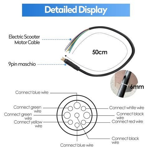 Tissting 9-Pin Electric Scooter Motor Wire Harness - استبدال محول الكابل النحاسي الأساسي لإصلاح وصيانة عجلة محرك السكوتر الإلكتروني in Saudi Arabia