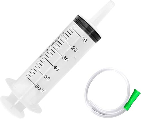 1 حزمة 100 مل حقنة بلاستيكية كبيرة مع أنبوب، حقنة طرف القسطرة، حقنة صناعية للحديقة، توزيع حقنة قياس متعددة الاستخدامات للمختبرات العلمية، والري، وإعادة التعبئة in Kuwait