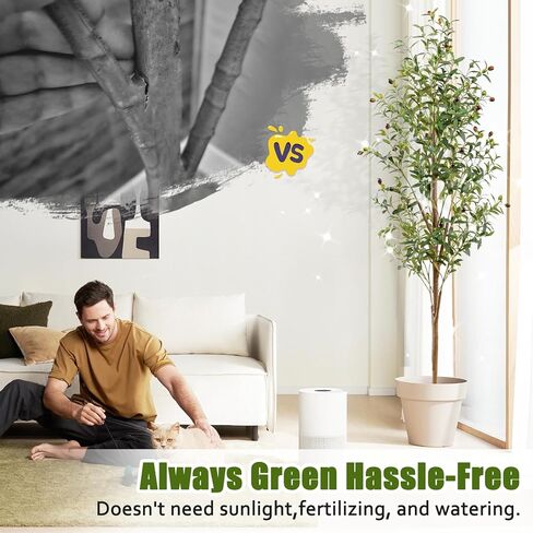 4FT Artificial Olive Tree Indoor, Tall Faux Olive Tree with Pot&Basket, Large Fake Olive Tree with Realistic 576 Silk Leaves and 32 Fruits for Living Room Home Office Decor in Saudi Arabia