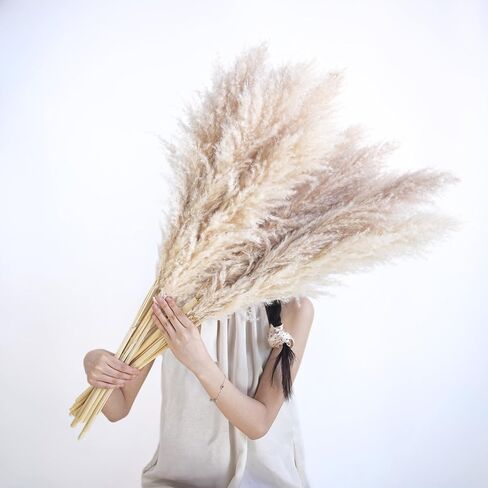 20 Stems Natural Pampas Grass Decor 40" Tall Dreid Pampas Grass for Wedding, Party, Farmhouse, Brown Dreid Flowers Boho Home Decor in Saudi Arabia