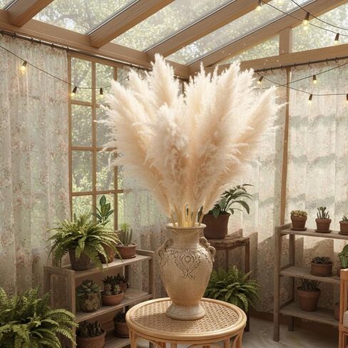 20 Stems Natural Pampas Grass Decor 40" Tall Dreid Pampas Grass for Wedding, Party, Farmhouse, Brown Dreid Flowers Boho Home Decor in Saudi Arabia