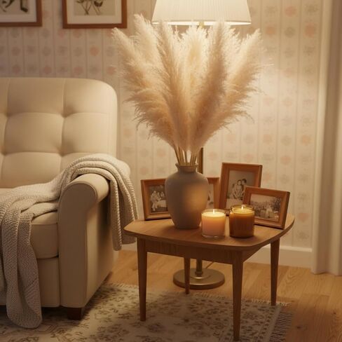 20 Stems Natural Pampas Grass Decor 40" Tall Dreid Pampas Grass for Wedding, Party, Farmhouse, Brown Dreid Flowers Boho Home Decor in Saudi Arabia