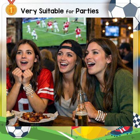 NextArt Soccer Bracelets for Girls, 6PCS Stackable Soccer Beaded Bracelet Set, Soccer Jewelry Gifts for Players, Daughters, Teammates, Team Game Day Accessories. in Saudi Arabia
