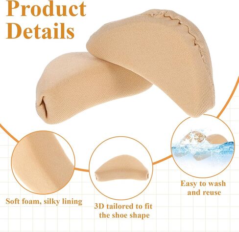 4 Pairs Soft Sponge Adjustable Shoe Filler, Shoe Inserts for Loose Footwear, Half-Size Toe Pads for Women and Men, Shoe Inserts Make Shoes Fit for High Heels Dress Boots in Saudi Arabia