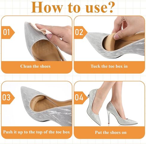 4 Pairs Soft Sponge Adjustable Shoe Filler, Shoe Inserts for Loose Footwear, Half-Size Toe Pads for Women and Men, Shoe Inserts Make Shoes Fit for High Heels Dress Boots in Saudi Arabia