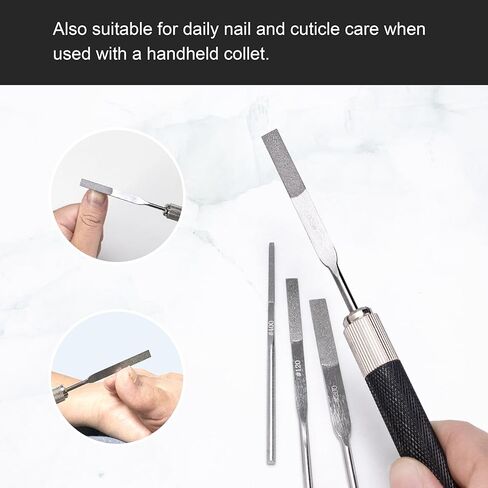 مجموعة مبرد مستدقة ماسية مكونة من 12 قطعة - متعددة الحبيبات (120/200/400/600) - مبرد دقيق للمعادن والزجاج والسيراميك والأظافر - أدوات تعمل بالهواء المضغوط والكهرباء والموجات فوق الصوتية أو مقبض كوليت بقطر 3 مم in Kuwait