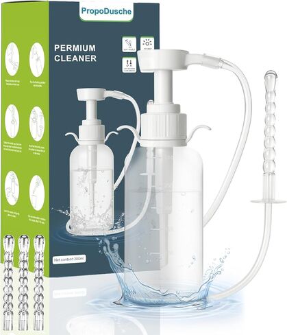 Douche Kit for Colon Cleansing - Enema Anti Back-Flow with Syringe Handle & 3 Nozzle Tips,Vaginal Douche for Women,Analdouche for Men 600ml Complimentary Lubricant in Saudi Arabia
