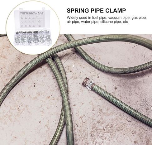 مجموعة مشابك خرطوم زنبركية مزدوجة الأسلاك من MAGICLULU 250 قطعة، وخط الوقود ومشابك أنابيب المياه للسباكة والسيارات، وأحجام متنوعة للتركيبات الصناعية والهيدروليكية in Kuwait