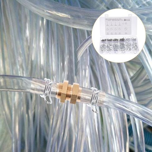 مجموعة مشابك خرطوم زنبركية مزدوجة الأسلاك من MAGICLULU 250 قطعة، وخط الوقود ومشابك أنابيب المياه للسباكة والسيارات، وأحجام متنوعة للتركيبات الصناعية والهيدروليكية in Kuwait