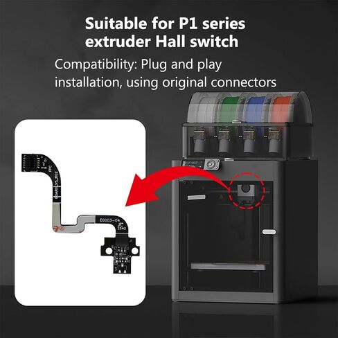 3D Printer Hall Switch Board Kit for Bambu Lab P1P/P1S with Ribbon FPC Cable, Hotend Extruder Filament Feeding Sensor Replacement Kit FDM 3D Printer Accessories Parts in Kuwait