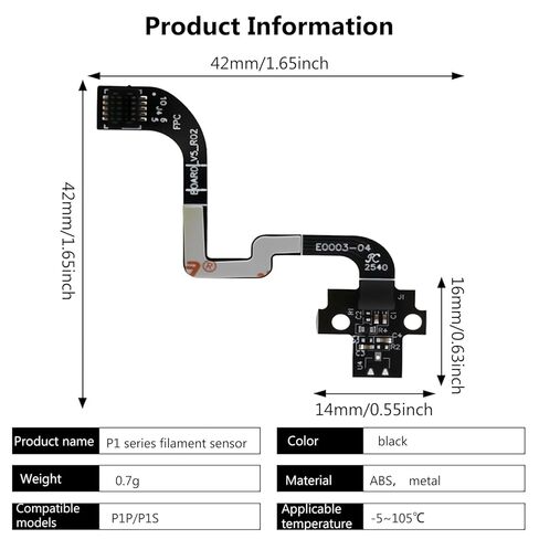 3D Printer Hall Switch Board Kit for Bambu Lab P1P/P1S with Ribbon FPC Cable, Hotend Extruder Filament Feeding Sensor Replacement Kit FDM 3D Printer Accessories Parts in Kuwait