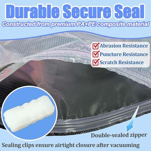 مجموعة أكياس ختم الفراغ من خيوط الطابعة ثلاثية الأبعاد من PurifyLogix، مقاومة للضوء والرطوبة، تتضمن 30 كيس تخزين فراغي، مضخة تفريغ واحدة، 30 مجففًا، 5 مشابك وقلمين تحديد (13.4 × 12.6 بوصة) in Kuwait