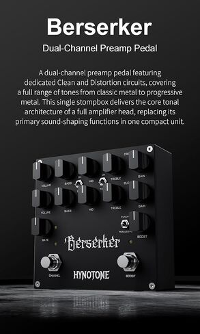 دواسة Preamp للجيتار ثنائية القناة من TOPPING HYNOTONE Berserker - تنظيف وتشويه على شكل أنبوب JFET، بوابة ضوضاء مدمجة، نغمات معدنية قوية ومؤثرة in Kuwait