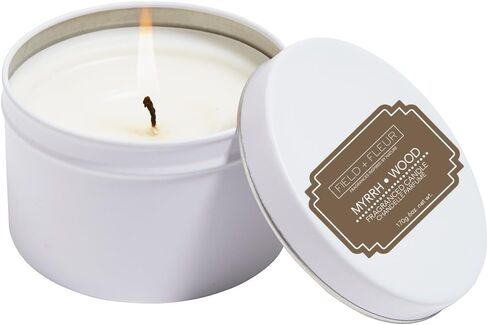 شمعة Field + Fleur من Hillhouse Naturals في علبة بيضاء 100% مزيج شمع الصويا - 6 أونصة (عشب مقطوع) in Kuwait