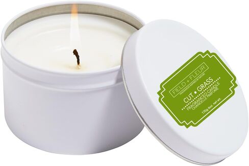 شمعة Field + Fleur من Hillhouse Naturals في علبة بيضاء 100% مزيج شمع الصويا - 6 أونصة (عشب مقطوع) in Kuwait