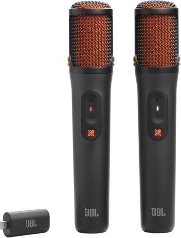JBL EasySing Mics - Two Wireless AI-Powered Microphones with Real-time Vocal Removal, Seamless Connection, Plug in and Sing with Clear, Crisp Sound for Up to 10 Hours of Singing time (Black) in Saudi Arabia