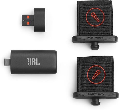 JBL EasySing Mics - Two Wireless AI-Powered Microphones with Real-time Vocal Removal, Seamless Connection, Plug in and Sing with Clear, Crisp Sound for Up to 10 Hours of Singing time (Black) in Saudi Arabia
