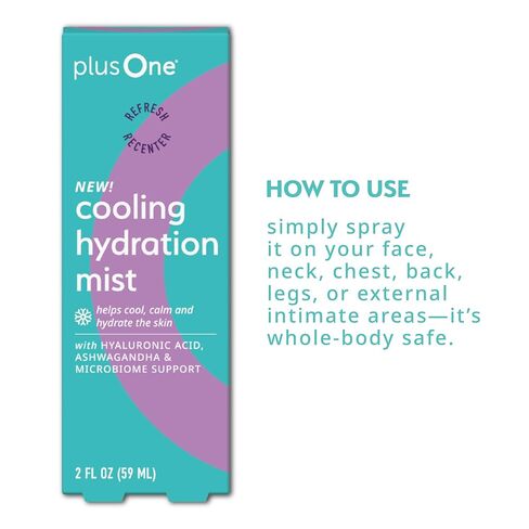 plusOne Cooling Hydration Mist – 3-in-1 Body & Face Spray with Niacinamide, Hyaluronic Acid & Ashwagandha – pH-Balanced Support for Menopause – 4oz in Saudi Arabia