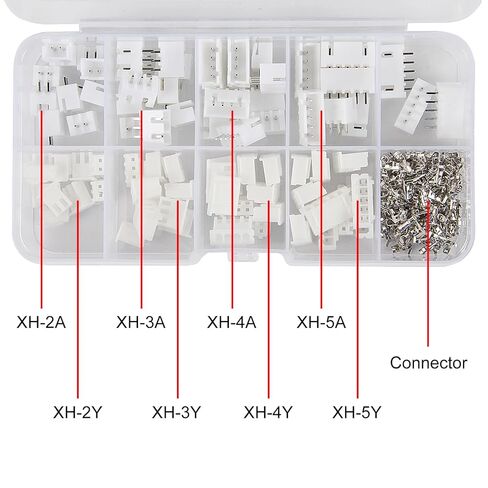 مجموعة موصل XH2.54 PH2.0، 230 قطعة 2.54 مم/2.0 مم مجموعة رأس دبوس مبيت طرفي لموصلات ومحولات الأسلاك JST in Saudi Arabia