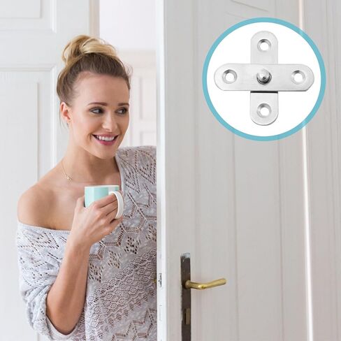 Homoyoyo 6 قطع من الفولاذ المقاوم للصدأ مفصلات دوران الباب المخفية مجموعة مفصلات محورية مع محور سفلي صغير للمنزل وأجهزة باب النافذة in Kuwait