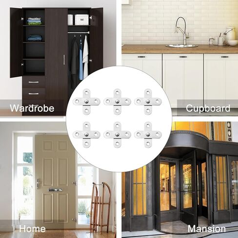 Homoyoyo 6 قطع من الفولاذ المقاوم للصدأ مفصلات دوران الباب المخفية مجموعة مفصلات محورية مع محور سفلي صغير للمنزل وأجهزة باب النافذة in Kuwait